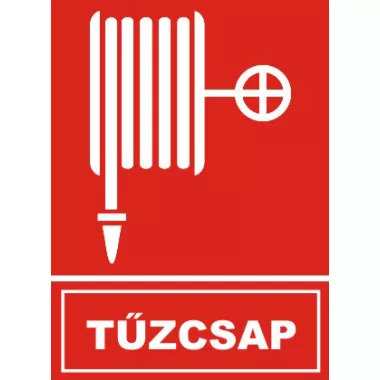 "Tűzcsap" Utánvilágító öntapadó felirat, 150x200mm