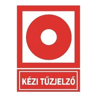 "Kézi tűzjelző" Utánvilágító öntapadó felirat, 150x200mm