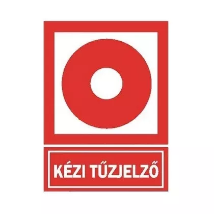   "Kézi tűzjelző" Utánvilágító öntapadó felirat, 150x200mm