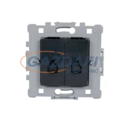   ELMARK "Splendor" süllyesztett dupla telefon csatlakozóaljzat 2xRJ11, sötétszürke