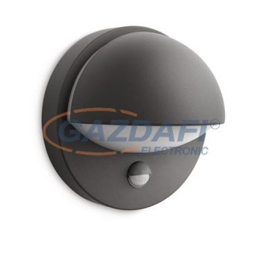PHILIPS June 162469316 mozgásérzékelő fali lámpa, 1x12W 230V E27 741Lm, antracit