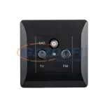   ELMARK "Splendor" süllyesztett TV-R-SAT aljzat, sötétszürke