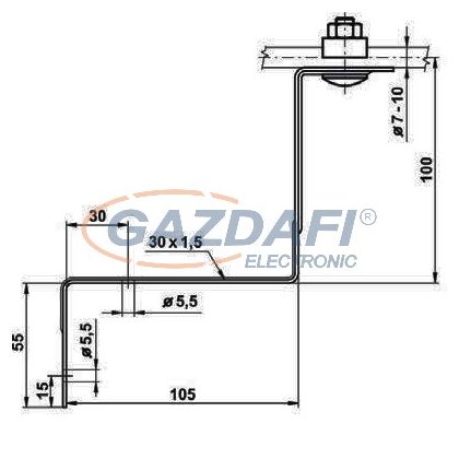   S&G Tűzihorganyzott vezetéktartó cserép alá, Fe/Zn, 0,2kg