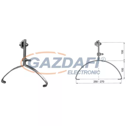   S&G Tűzihorganyzott vezetéktartó kúpcseréphez, Fe/Zn, 0,34kg