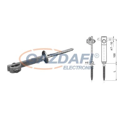 S&G Tűzihorganyzott vezetőtartó falazatba és oldalfalra "PV 17", 100mm, d=8mm
