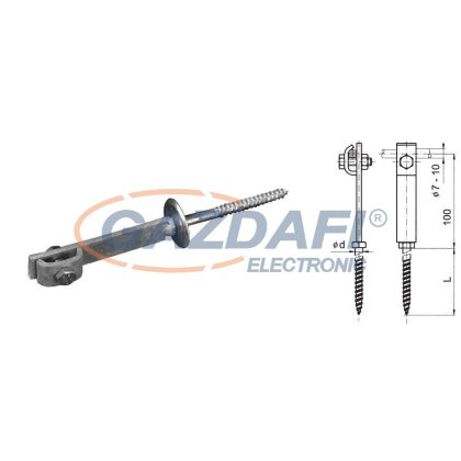   S&G Tűzihorganyzott vezetőtartó falazatba és oldalfalra "PV 17", 100mm, d=8mm