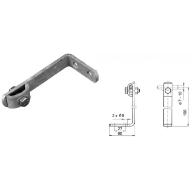S&G Tűzihorganyzott vezetéktartó lemeztetőhöz, " PV 23", Fe/Zn, 0,15kg