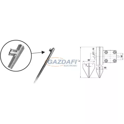   S&G Tűzihorganyzott kereszt profilú földelőrúd kapoccsal "ZT 1,5 K", 1500mm