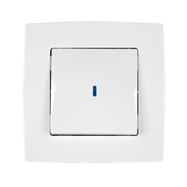 ELMARK "City" süllyesztett váltókapcsoló jelzfénnyel, metál fehér