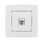   ELMARK "City" süllyesztett informatikai csatlakozóaljzat RJ45 Cat6E, metál fehér
