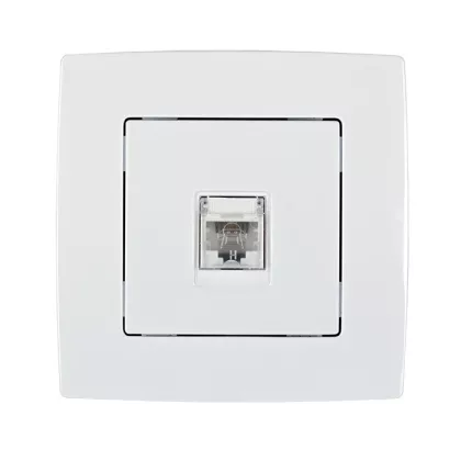   ELMARK "City" süllyesztett informatikai csatlakozóaljzat RJ45 Cat6E, metál fehér