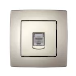   ELMARK "City" süllyesztett informatikai csatlakozóaljzat RJ45 Cat6E, metál pezsgő