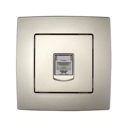   ELMARK "City" süllyesztett informatikai csatlakozóaljzat RJ45 Cat6E, metál pezsg