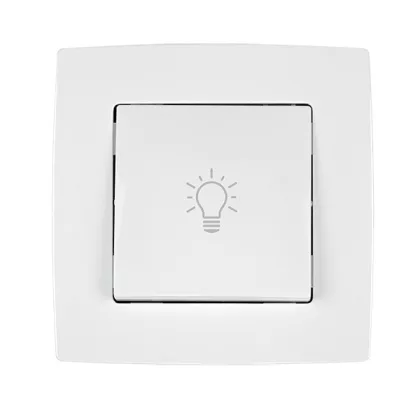   ELMARK "City" süllyesztett nyomókapcsoló lámpajellel, metál fehér