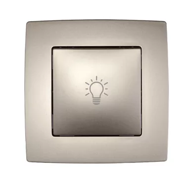 ELMARK "City" süllyesztett nyomókapcsoló lámpajellel, metál pezsgő