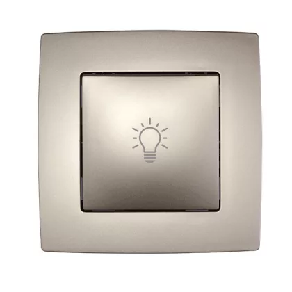   ELMARK "City" süllyesztett nyomókapcsoló lámpajellel, metál pezsg