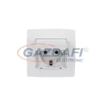   ELMARK "City" süllyesztett, vízálló dugalj, metál fehér, IP44, csavarmentes