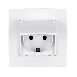   ELMARK "City" süllyesztett, vízálló dugalj, metál fehér, IP44