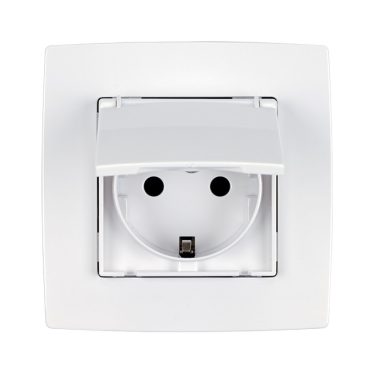 ELMARK "City" süllyesztett, vízálló dugalj, metál fehér, IP44