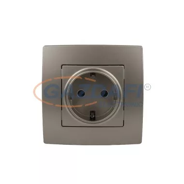 ELMARK "City" süllyesztett csavarmentes dugalj, metál pezsg