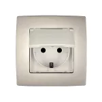   ELMARK "City" süllyesztett, vízálló dugalj, metál pezsg, IP44