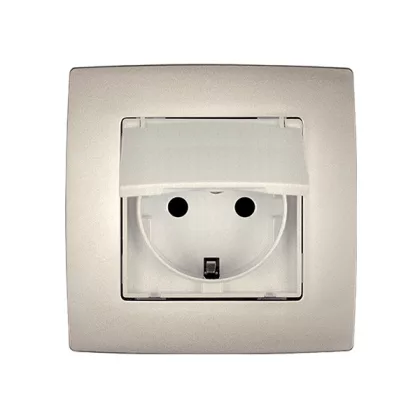 ELMARK "City" süllyesztett, vízálló dugalj, metál pezsg, IP44