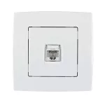   ELMARK "City" süllyesztett telefon aljzat RJ11, metál fehér