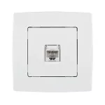   ELMARK "City" süllyesztett informatikai csatlakozóaljzat RJ45 Cat5E, metál fehér