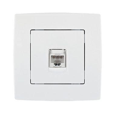 ELMARK "City" süllyesztett informatikai csatlakozóaljzat RJ45 Cat5E, metál fehér