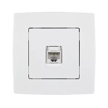 ELMARK "City" süllyesztett informatikai csatlakozóaljzat RJ45 Cat5E, metál fehér