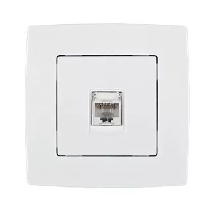   ELMARK "City" süllyesztett informatikai csatlakozóaljzat RJ45 Cat5E, metál fehér