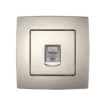   ELMARK "City" süllyesztett informatikai csatlakozóaljzat RJ45 Cat5E, metál pezsgő