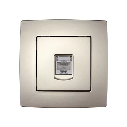   ELMARK "City" süllyesztett informatikai csatlakozóaljzat RJ45 Cat5E, metál pezsgő