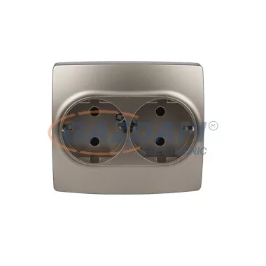 ELMARK "City" süllyesztett kettes dugalj, metál pezsgő, csavarmentes