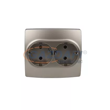   ELMARK "City" süllyesztett kettes dugalj, metál pezsg, csavarmentes