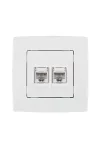 ELMARK "City" süllyesztett dupla informatikai csatlakozóaljzat RJ45, metál fehér