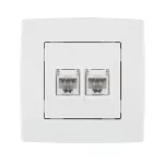   ELMARK "City" süllyesztett dupla informatikai csatlakozóaljzat RJ45, metál fehér