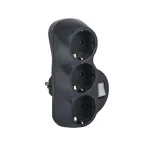   ELMARK hálózati 3-as elosztó kapcsolóval, grafit, 16A, 3500W