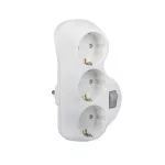   ELMARK hálózati 3-as elosztó kapcsolóval, fehér, 16A, 3500W