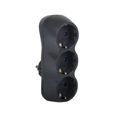 ELMARK hálózati 3-as elosztó, grafit, 16A, 3500W