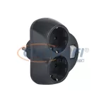   ELMARK hálózati 2-es elosztó kapcsolóval, grafit, 16A, 3500W