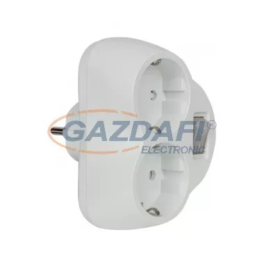 ELMARK hálózati 2-es elosztó kapcsolóval, fehér, 16A, 3500W