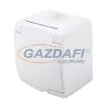   ELMARK csapfedeles, vízálló dugalj, falon kívüli, IP44, fehér