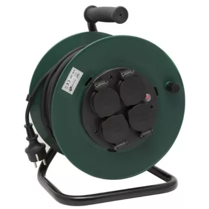   GAO 19821 Cable drum, outdoor, plastic, 25m, 4 sockets 3x1.0 H05RR-F