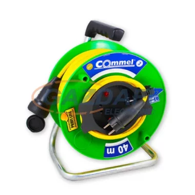 COMMEL 200-352 kábeldobos hosszabbító, 40m, 3x1,5mm2 AT N07V3V3-F, 1x230V, 16A, IP44