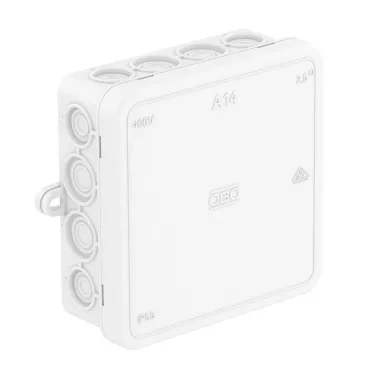 OBO 2000390 A 14 HF RW Junction box 100x100x38mm snow white IP55 polyethylene