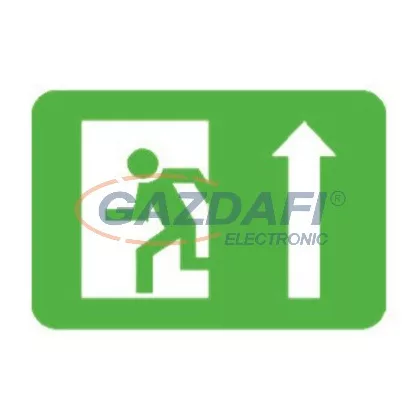   Menekülési útvonal "fel" Utánvilágító öntapadó felirat, 200x150mm