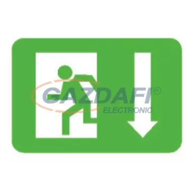 Menekülési útvonal "le" Utánvilágító tábla, 200x150mm