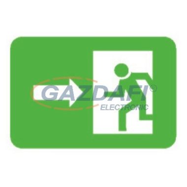 Menekülési útvonal "jobbra" Utánvilágító tábla, 200x150mm