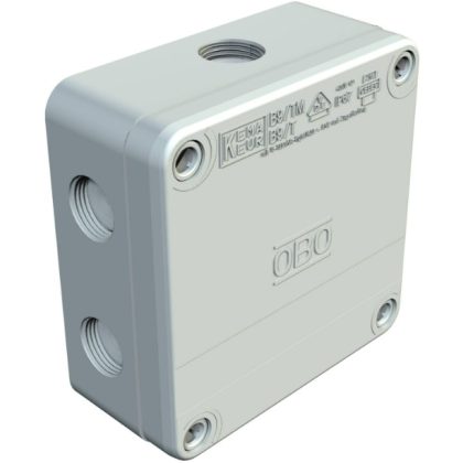   OBO 2001853 B 9 T M Cable junction box 110x110x50mm light gray IP67 polypropylene